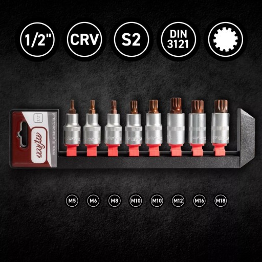 Набор головок с хвостовиком SPLINE 1/2