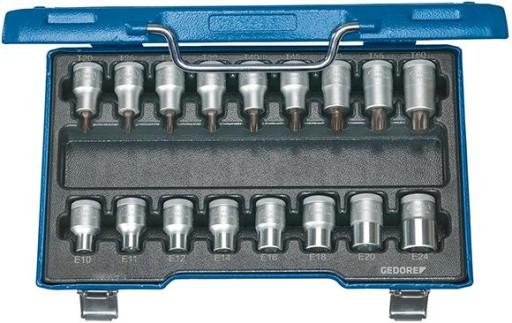 Набор торцевых головок TORX 1/2″ T20–T60, E10–E24, 17 шт. ГЕДОРЕ