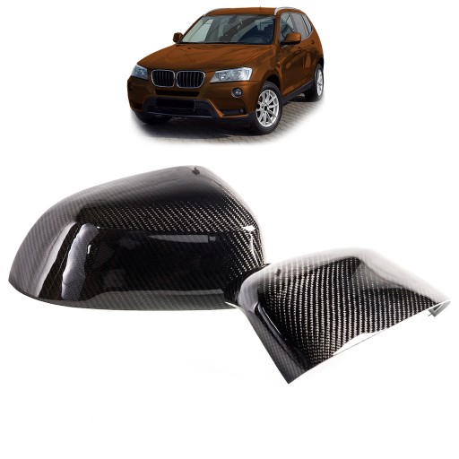 Комплект карбоновых накладок на зеркала для BMW X3 (F25) 2014 - 2018 г.в.
