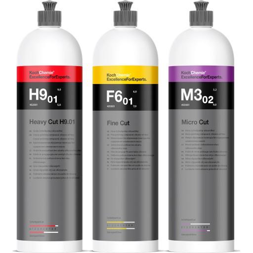Набір полірувальних паст KOCH-CHEMIE H9 F6 M3 3 х 1л