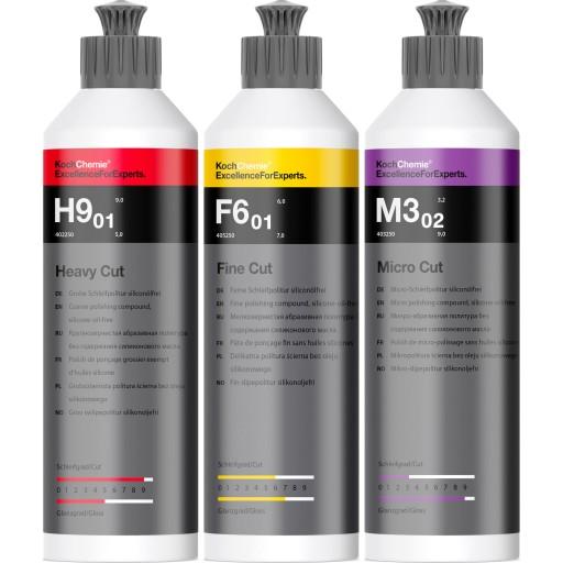 Набір полірувальних паст KOCH-CHEMIE H9 F6 M3 3x250