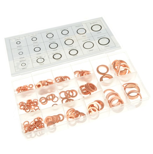 Набір мідних шайб 16 розмірів, 220 шт.