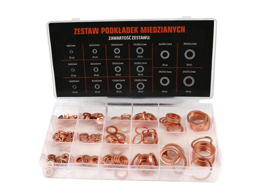 Набір 220 мідних шайб TEGER