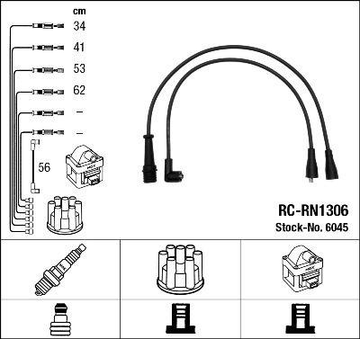 Комплект кабелей зажигания ngk 6045