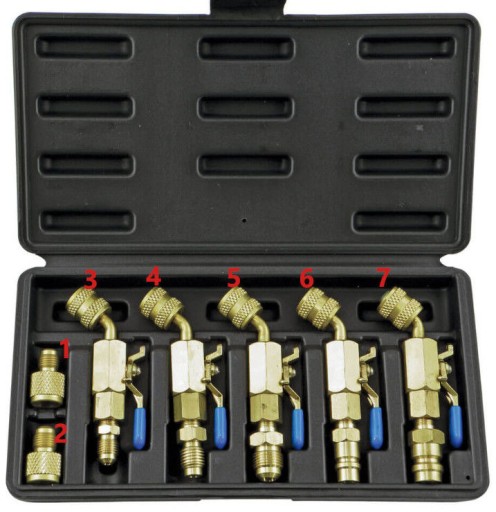 Комплект переходников-переходников с шаровым краном, 7 шт.
