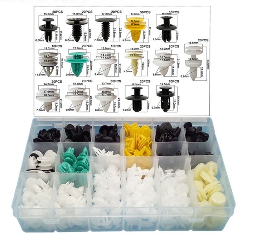 HE07-HE26 - Set of pin clip clips 310 pcs. Universal