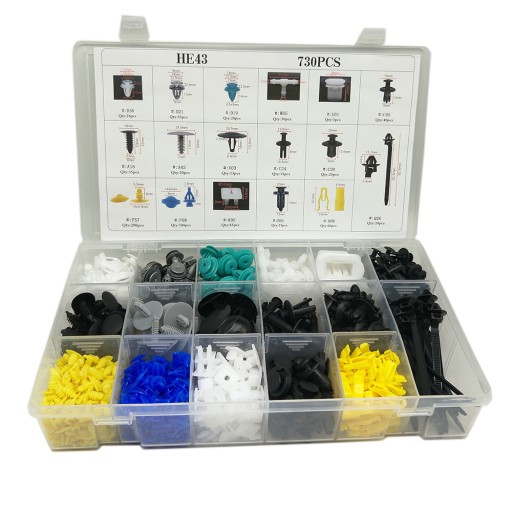 HE43 - Set of pin clips clips 730 pcs. Universal