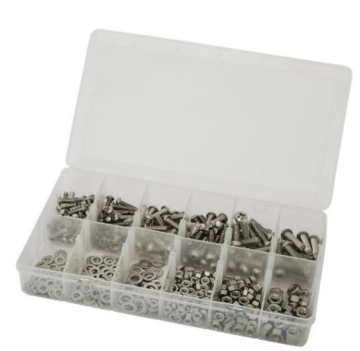 Набор винтов, гаек и шайб, 450 шт, нержавеющая сталь