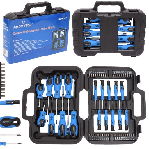 Набор магнитных отверток и бит 58 шт в чемодане.