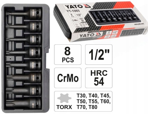 Набір ударних гайкових ключів torxYT-1065