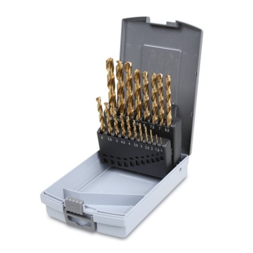 Набір циліндричних спіральних свердел HSS-TiN Ø 1-13 x 0,5 мм,