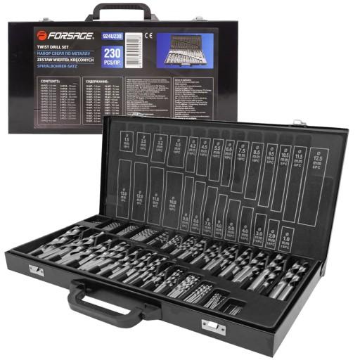 Набор сверл по металлу, 230 шт, чемодан.