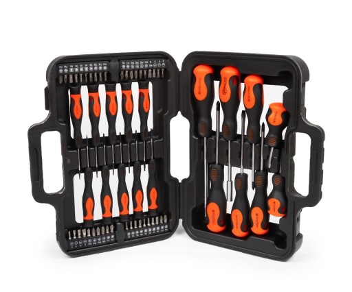 Набор отверток + бит 58 шт. Пластиковый ящик CR-V Polax