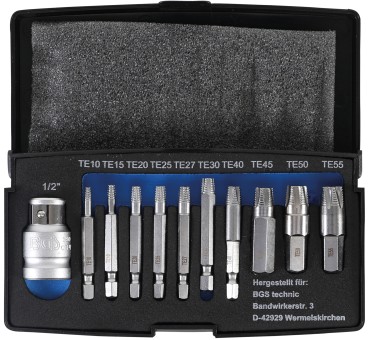 Набір екстракторів для шурупів пошкодженого Т-профілю (під Torx) T10 - T5511 шт.