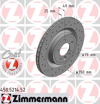 Диски задние Zimmermann Sport LAND ROVER DISCOVERY V 350мм 450.5214.52