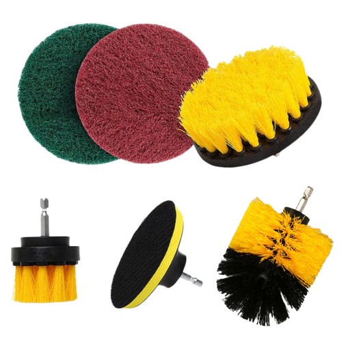 Набор чистящих щеток для дрели, пластиковая круглая щетка
