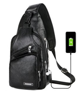 USB зарядка мужская нагрудная сумка n