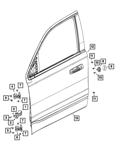 68292435AL - dodge ram 1500 19-22 двері передні ліві 68292435al