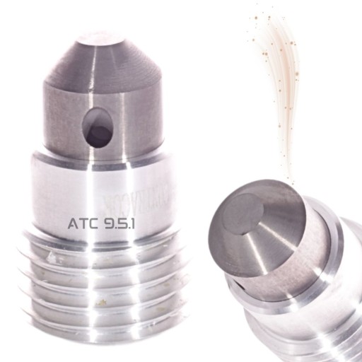 Угловая пескоструйная насадка АТС-9,5-1 9,5мм для очистки труб, твердосплавные насадки