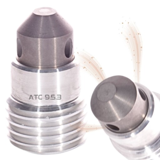 Угловая пескоструйная насадка АТС-9,5-3 9,5мм для очистки труб, твердосплавные насадки