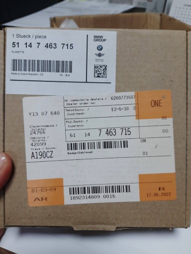 Эмблема BMW F39 F90 G20 G30 51147463715