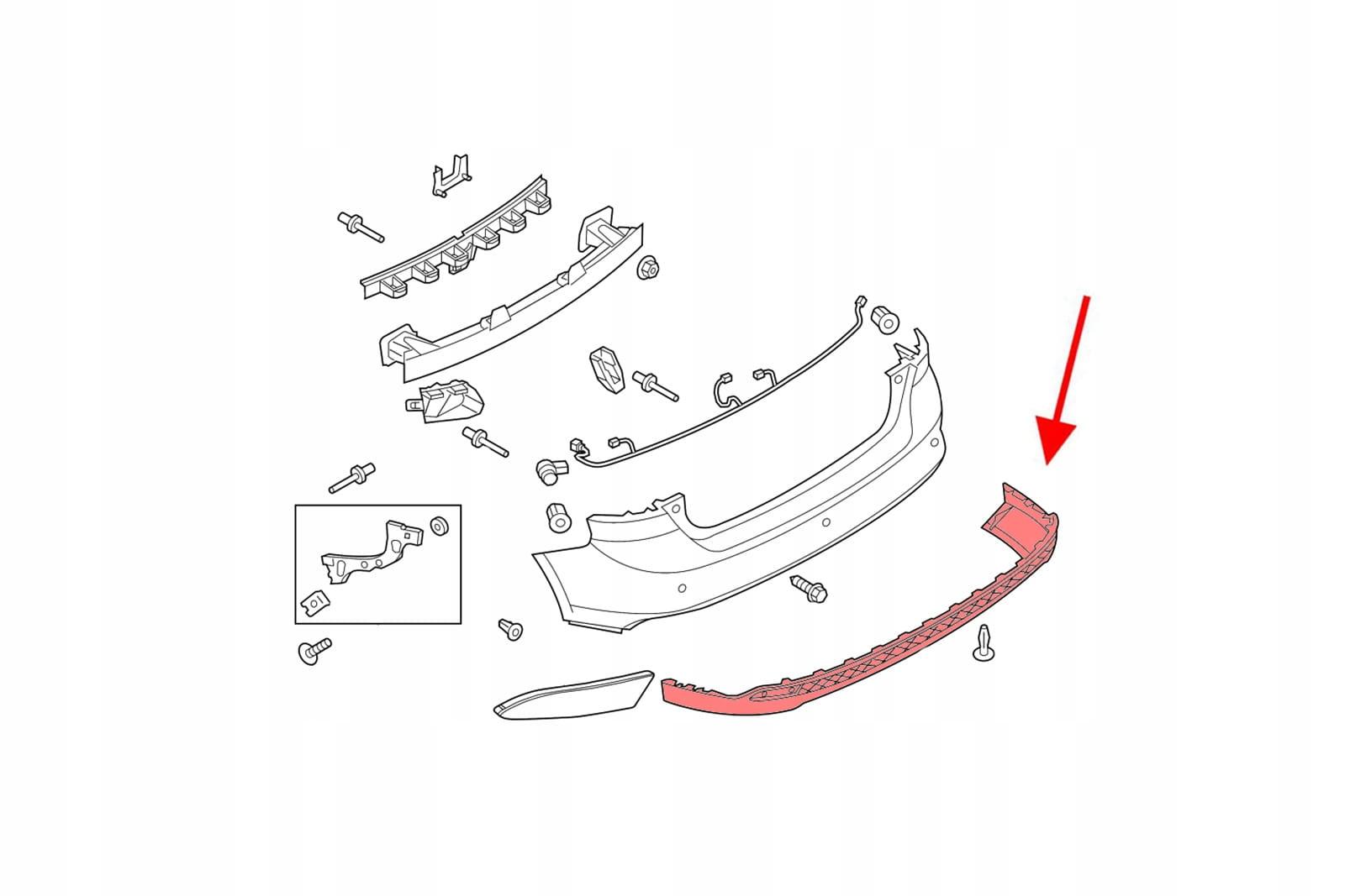 СПОЙЛЕР ЗАДНЬОГО БАМПЕРА BM51A17906BA FORD FOCUS MK3