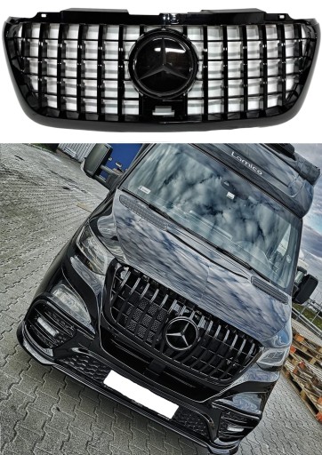 A907038 - Sprinter W907 18-22 AMG макет решітки, пакет panamericana, глянцевий чорний