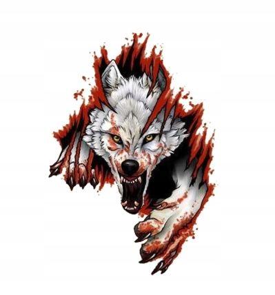 Наклейка для автомобіля авто вовк 3D