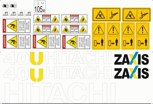 наклейки наклейка обгортання hitachi 40U zaxis