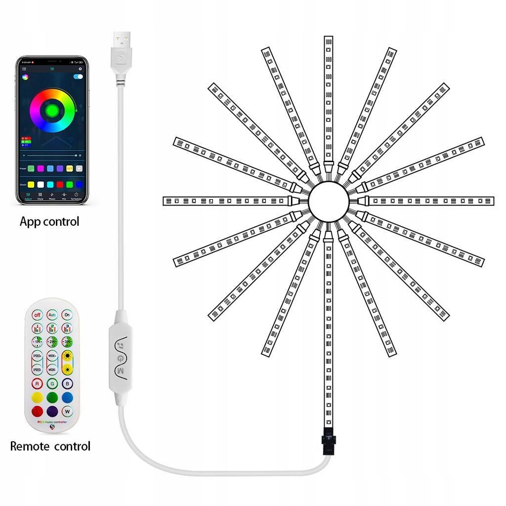 USB RGB LED освітлення з пультом дистанційного керування Метеор підвісний