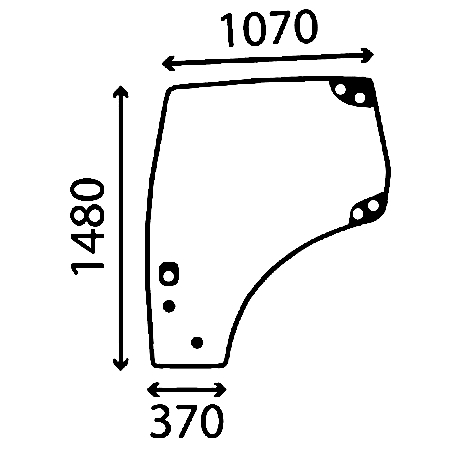 87560786, 82027357 - стекло левой двери Case PUMA MXU Maxxum New Holland T6, T6000, TSA, T7000