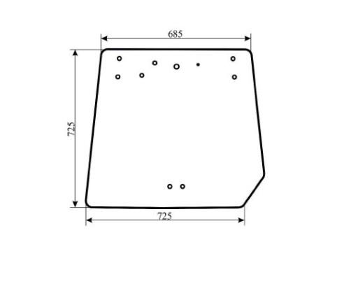 3C58170553 - заднее стекло Kubota M6040, M7040, M8540, M9540, M6060, M7060, M8560 DTHC