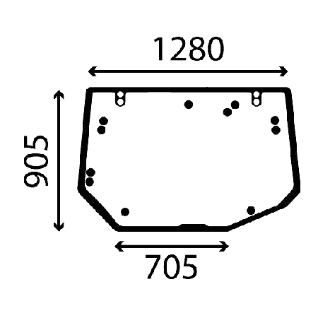 V36661510, 36661510 - заднее стекло Valtra N101, N111, T151, T161, T171, T191, T193, T121, T131