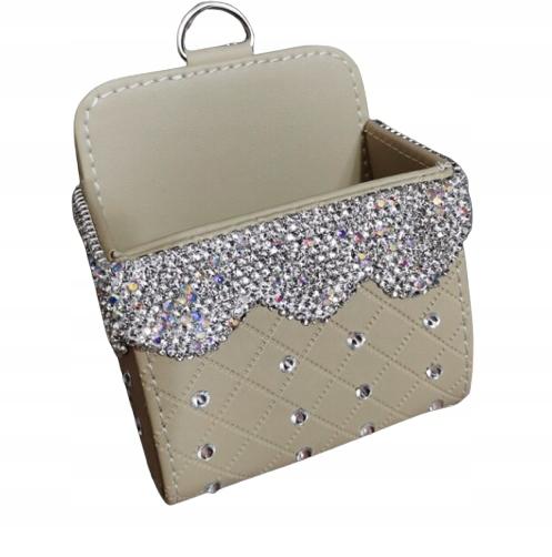 Автомобільний тримач телефону зі штучного хутра з діамантами