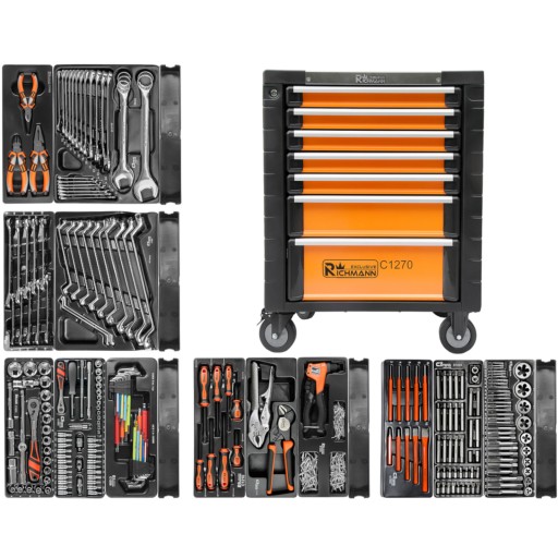 Візок шафа для інструментів на 7 ящиків і аксесуари, 398 предметів Richmann T1271