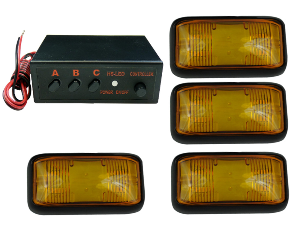 12/24v - предупреждение комплект 4 светодиодные лампы + петух контроллер